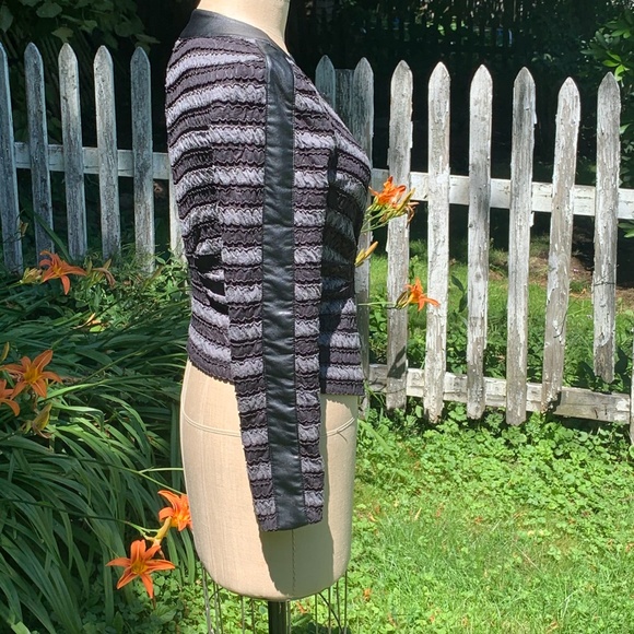 💗 HOST PICK 💗 Joseph Ribkoff Faux Leather and Grey/Black Stretchy Jacket - Picture 6 of 16